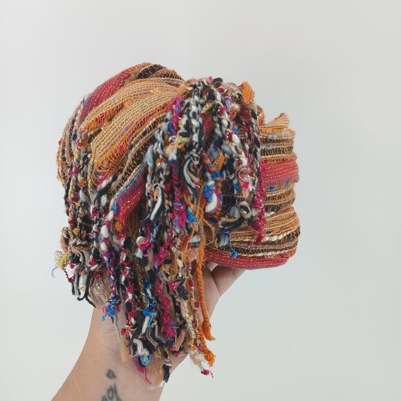 New York & Co Multi Color Stripe Tassel Scarf Y2K Belt Boho Hippie Lola Steppe - Picture 4 of 5